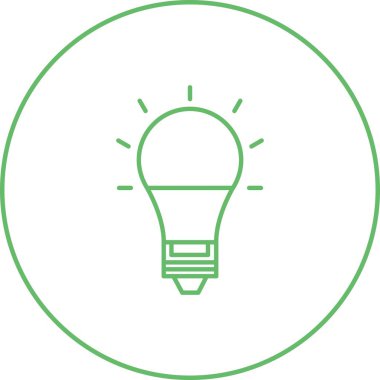 Eşsiz Elektrik Ampul Vektör Hattı Simgesi