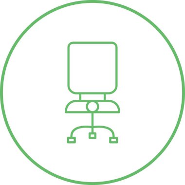 Eşsiz Ofis Sandalyesi Satır Vektörü Simgesi