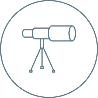 Stand Line Vektör Simgesinde Benzersiz Teleskop