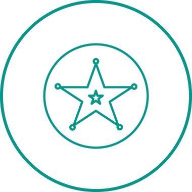 Eşsiz Şerif Rozet Hattı Vektör Simgesi