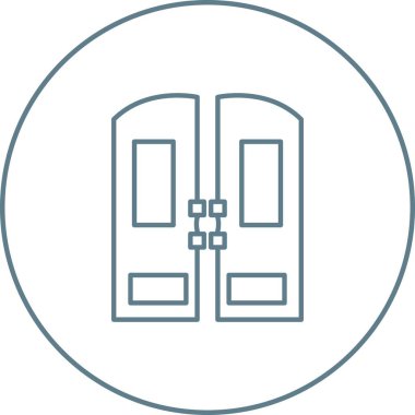 Eşsiz Kapılar Satır Vektörü Simgesi