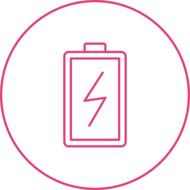 Benzersiz Şarj Bataryası Vektör Satırı Simgesi