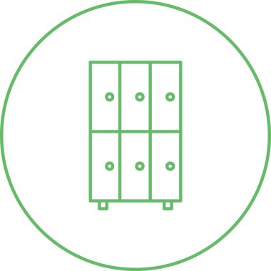 Eşsiz Dolaplar Satır Vektör Simgesi