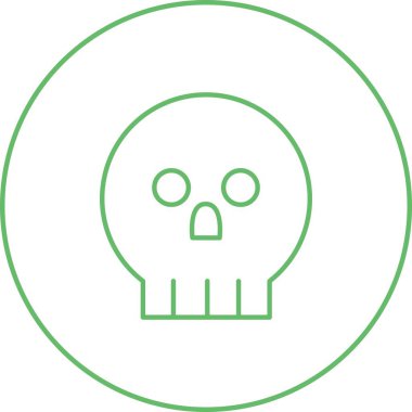 Eşsiz Korsan Kafatası Satır Vektörü Simgesi