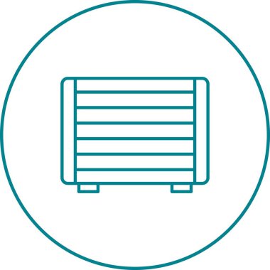 Benzersiz Gaz Isıtıcı Satır Vektörü Simgesi