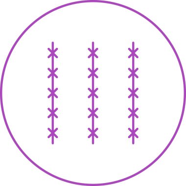 Benzersiz Noktalı Tel Çizgi Vektörü Simgesi