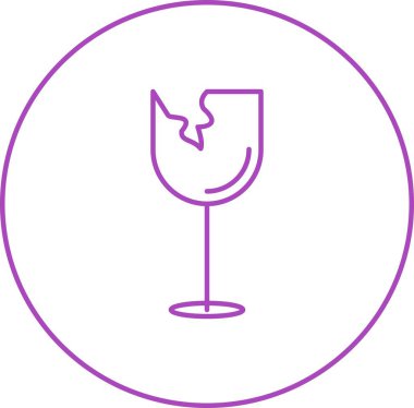 Eşsiz Kırık Vektör Satırı Simgesi