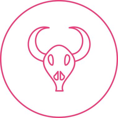 Eşsiz Boğa Boynuzu Çizgi Vektörü Simgesi