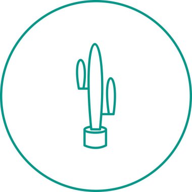Eşsiz Kaktüs Satır Vektörü Simgesi