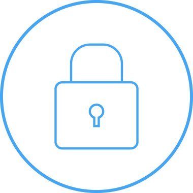 Güzel kilit çizgisi vektör simgesi