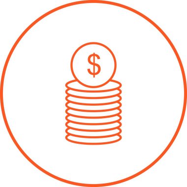 Eşsiz Dolar Bozuklukları Satır Vektörü Simgesi