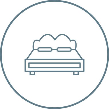 Eşsiz Çift Yatak Satır Vektörü Simgesi