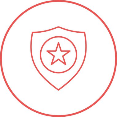 Polis rozet çizgisi vektör simgesi