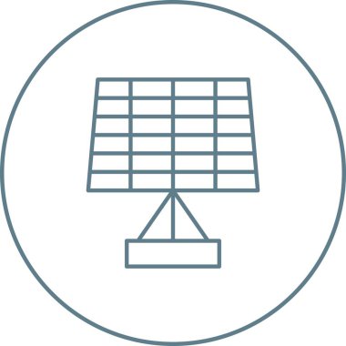 Eşsiz Güneş Paneli Vektör Satır Simgesi