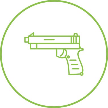 Eşsiz Tabanca Vektör Satırı Simgesi