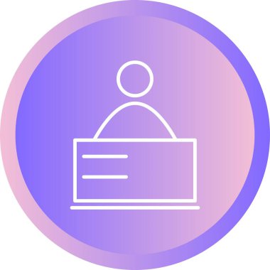 Dizüstü bilgisayar satırı vektör simgesi kullanan eşsiz öğrenci