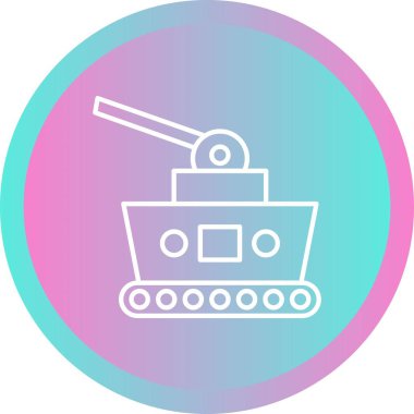 Benzersiz Tank Vektör Satırı Simgesi