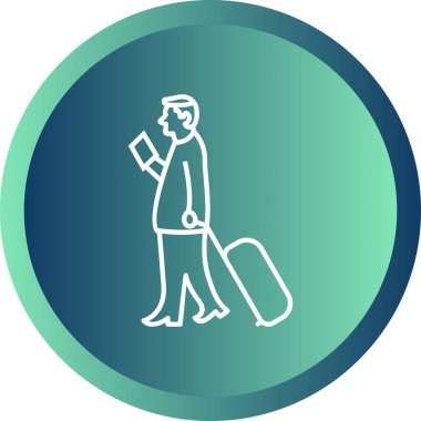 Bagaj Çizgisi Vektörü Simgesi ile Eşsiz Yürüyüş