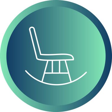 Eşsiz Sallanan Sandalye Satır Vektörü Simgesi