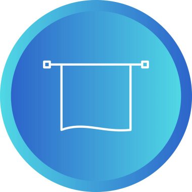 Eşsiz Havlu Kurutma Hattı Vektör Simgesi