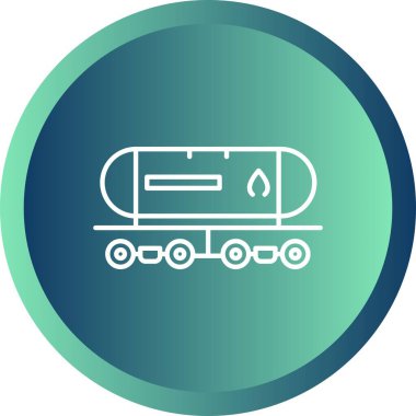 Benzersiz Tank Vagonu Satır Vektörü Simgesi