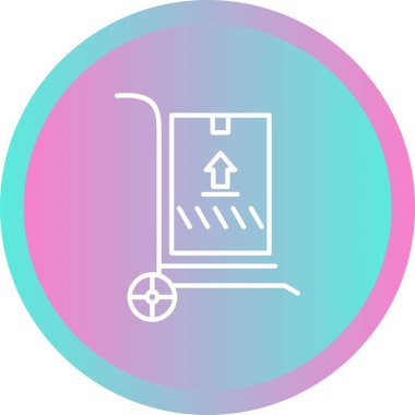 Eşsiz Yuvarlak Paket Vektör Satır Simgesi