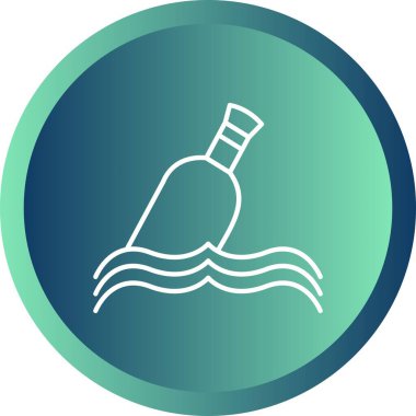 Su Hattı Vektör Simgesinde Benzersiz Şişe