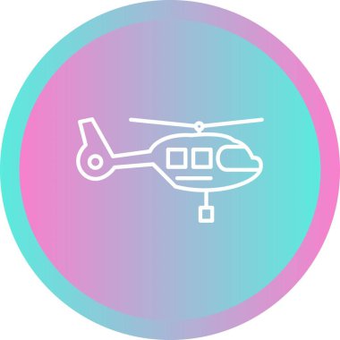 Eşsiz Helikopter Vektör Satır Simgesi