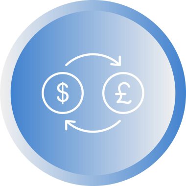 Pound Line Vektör Simgesine Eşsiz Dolar