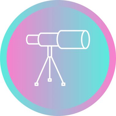 Stand Line Vektör Simgesinde Benzersiz Teleskop