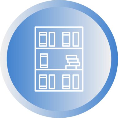 Eşsiz Kitap Rafları Satır Vektörü Simgesi