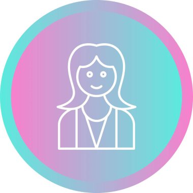 Eşsiz Kadın Satır Vektörü Simgesi