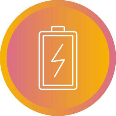 Benzersiz Şarj Bataryası Vektör Satırı Simgesi