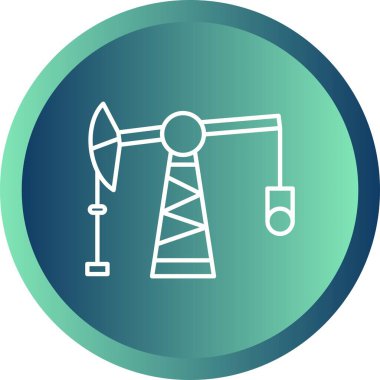Eşsiz Pumpjack Satır Vektörü Simgesi