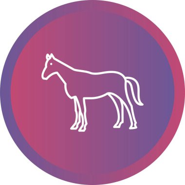 Eşsiz At Çizgisi Vektör Simgesi