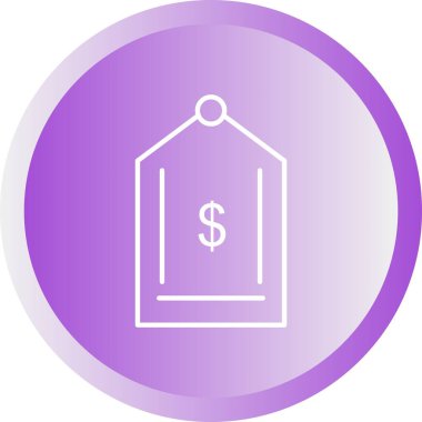 Eşsiz Dolar Etiketi Satır Vektörü Simgesi