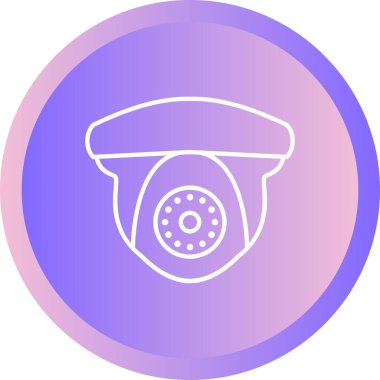 Güvenlik kamerasının satır vektör simgesi