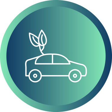 Eşsiz Çevre dostu Araba Vektör Hattı Simgesi