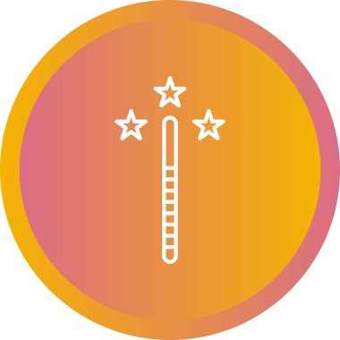 Eşsiz Sihirli Asa Satır Vektörü Simgesi