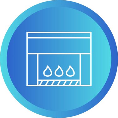 Eşsiz Elektrik Şömine Satırı Vektör Simgesi