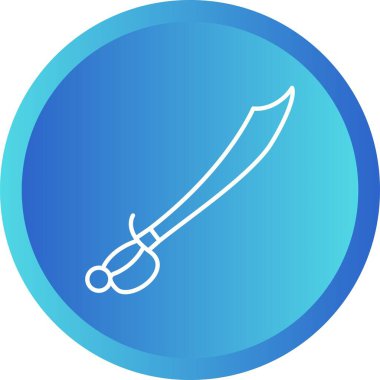 Eşsiz Korsan Kılıç Satırı Vektörü Simgesi