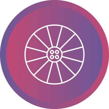 Eşsiz Tekerlek Hattı Vektör Simgesi