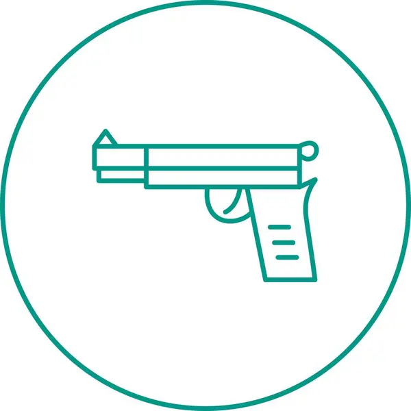 Ícone Vetor Linha Pistola Exclusivo —  Vetores de Stock