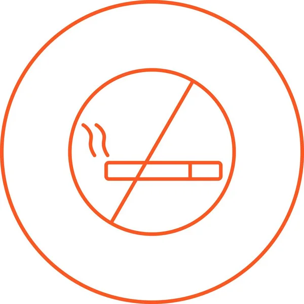 Unikalny Zakaz Palenia Znak Linii Wektorowej Ikona — Wektor stockowy