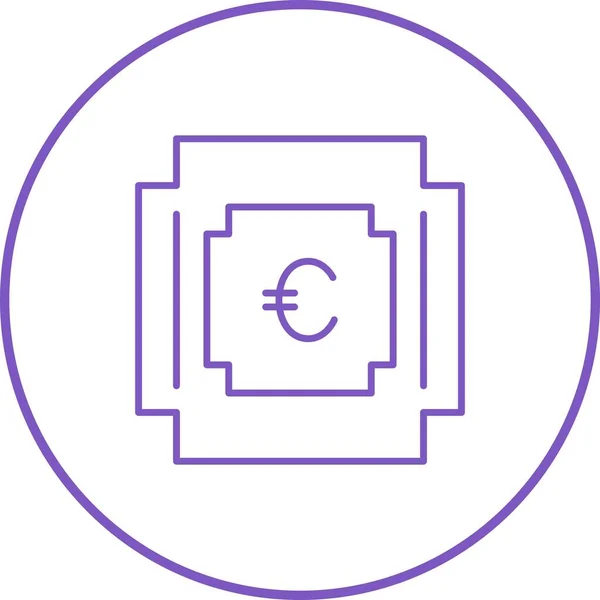Icône Vectorielle Unique Ligne Symbole Euro — Image vectorielle