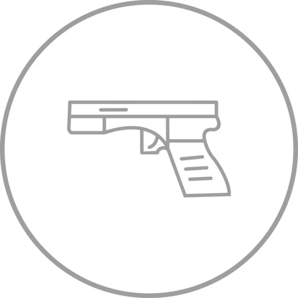 Icône Vectorielle Unique Ligne Pistolet — Image vectorielle