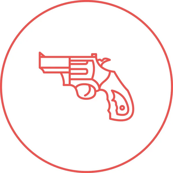Icône Vectorielle Ligne Revolver Unique — Image vectorielle