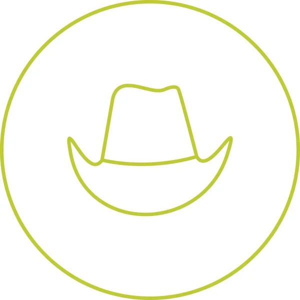 Icône Vectorielle Unique Ligne Chapeau Cowboy — Image vectorielle