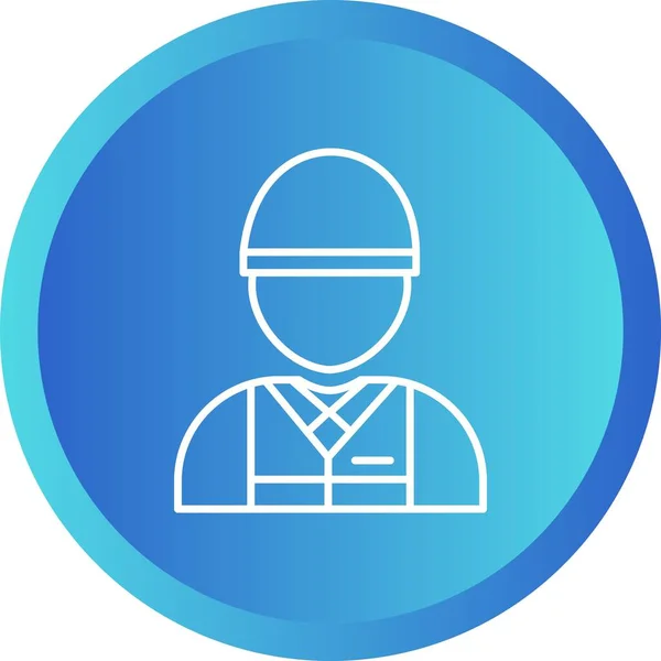 Einzigartiges Industry Worker Line Vector Icon — Stockvektor