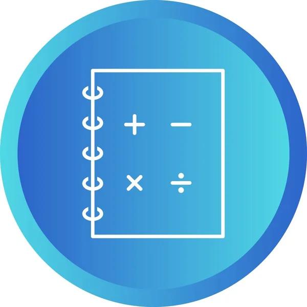 Ícone Vetor Linha Matemática Única — Vetor de Stock